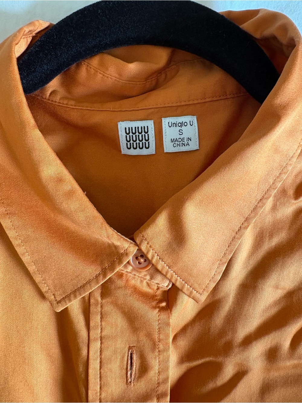 Vintage Uniqlo Orange Button-Down Shirt